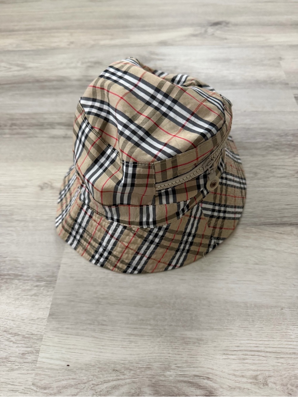 Classic Plaid Bucket Fisherman Hat - Beige